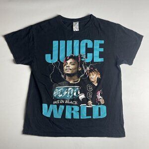 Juice Wrld Shirt Mens Black Blue Big graphic Rap hip hop (M, but read)